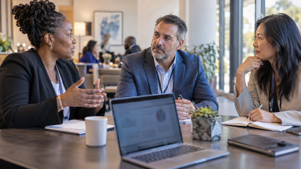 Healthcare leaders translating peer insight into an action plan